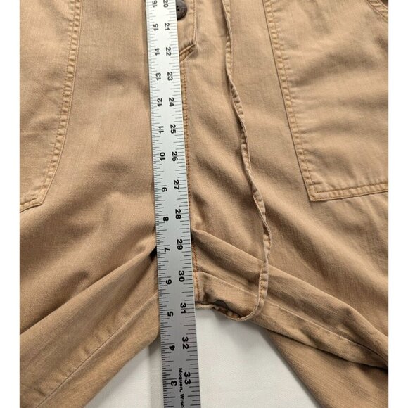 Oat New York Women's Utility Jumpsuit Cropped Leg Romper Size Small Tan - Picture 12 of 13